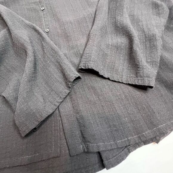 Eileen Fisher black linen blend button up top size M - Picture 12 of 15